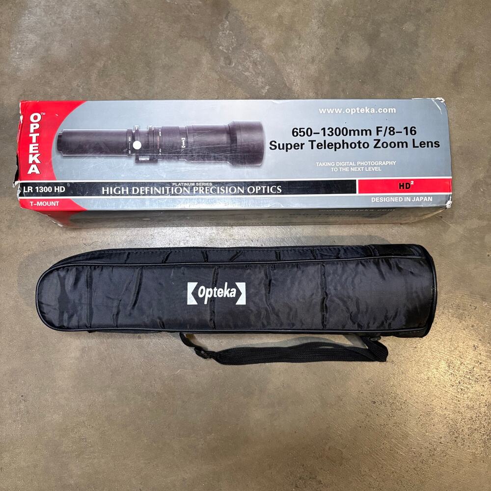 Opteka 650-1300mm F/8-16 Super Telephoto Zoom Lens HD Precision Optics T-Mount